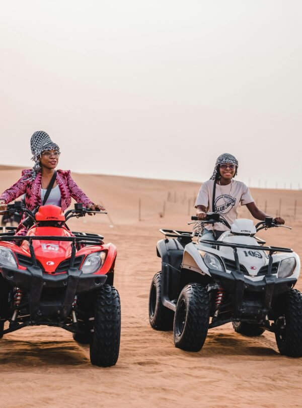 Enjoy an exciting desert adventure riding quads with family fun and thrill.